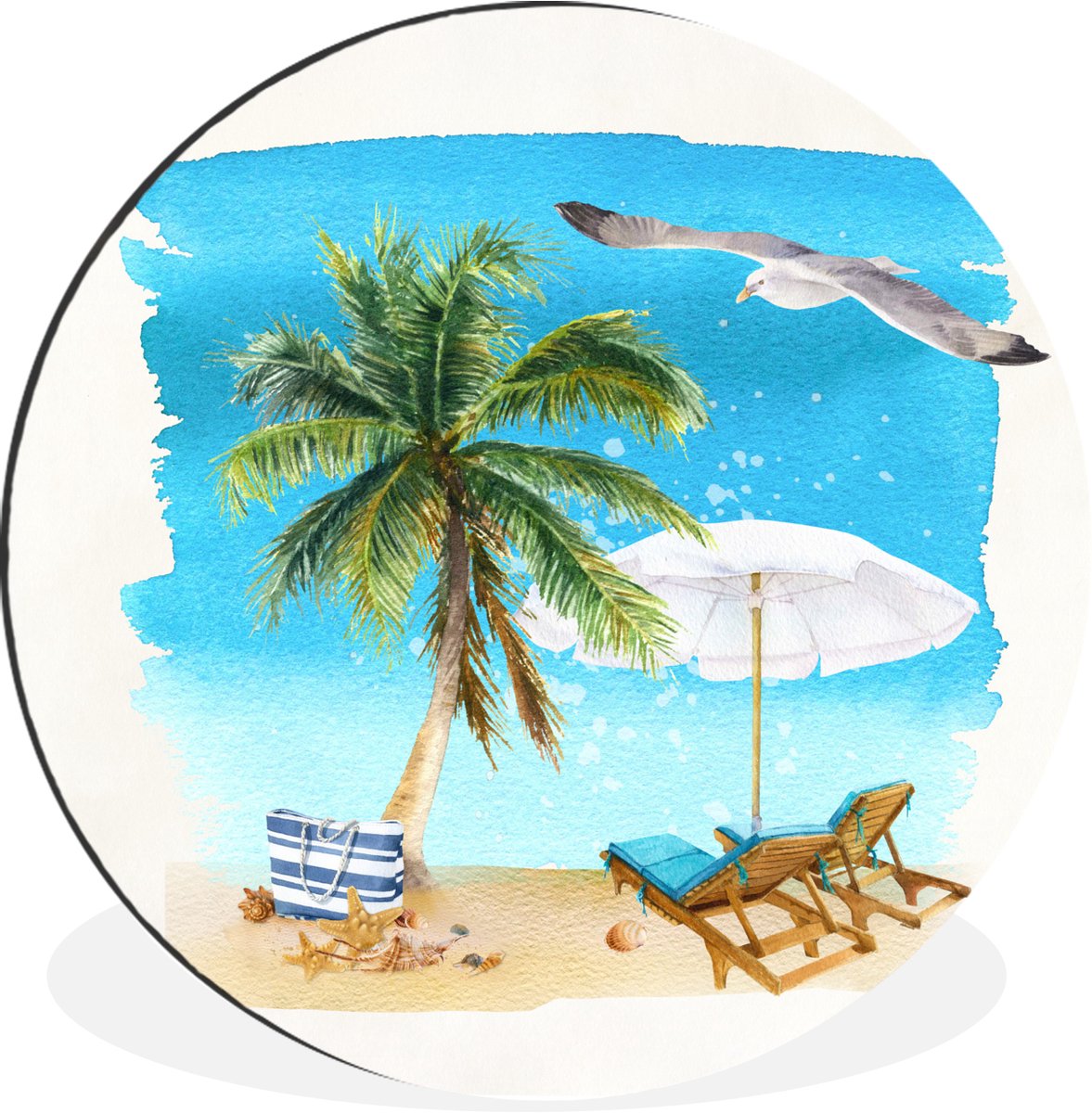 WallCircle - Wandcirkel - Muurcirkel - Strandstoel - Parasol - Palmboom - Aluminium - Dibo