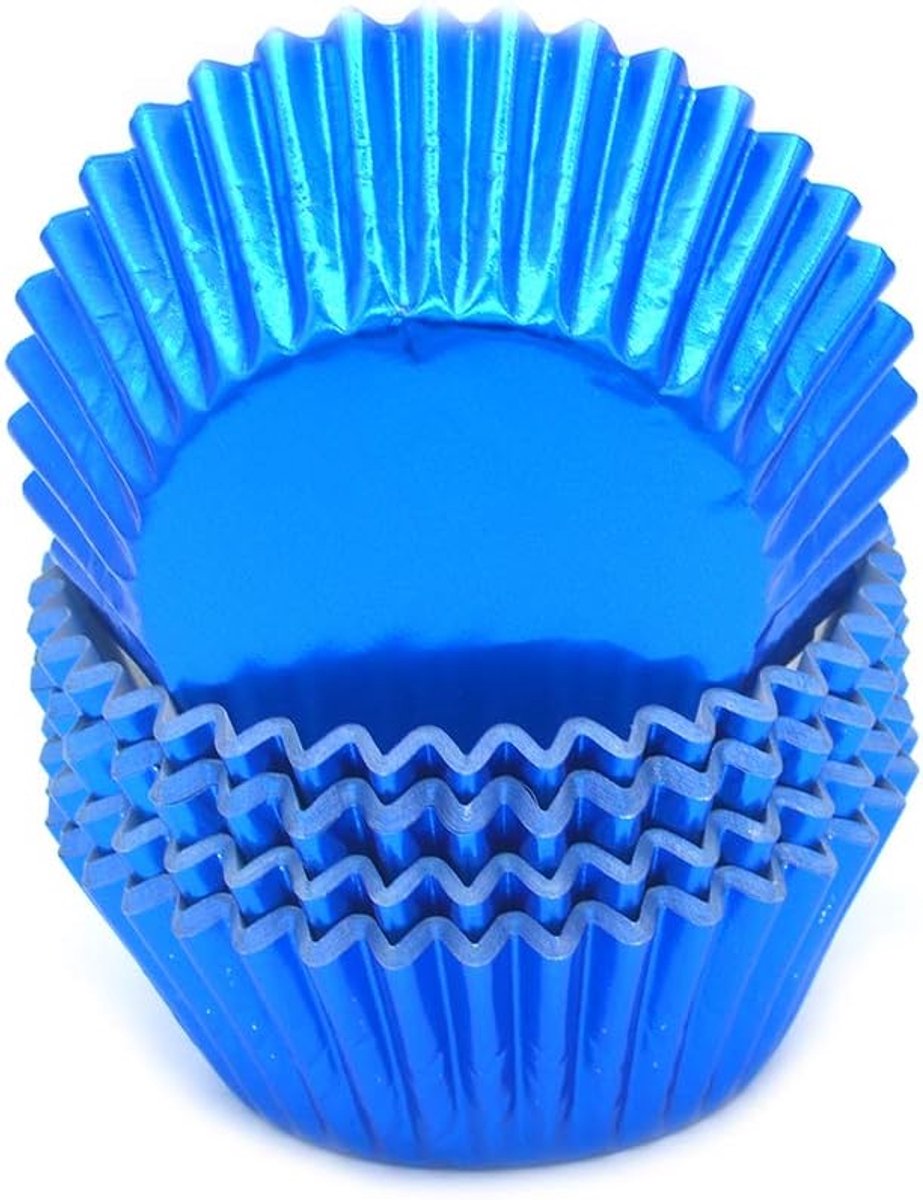 Blauwe Folie Cupcake Cases Liners Muffin Bakcups voor Feest en Meer, 100-Telling
