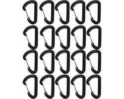 20 stks karabijnhaak, Furado aluminium karabijnhaken sleutelhanger D-ring karabijnhaken voor thuis caravan camping vissen