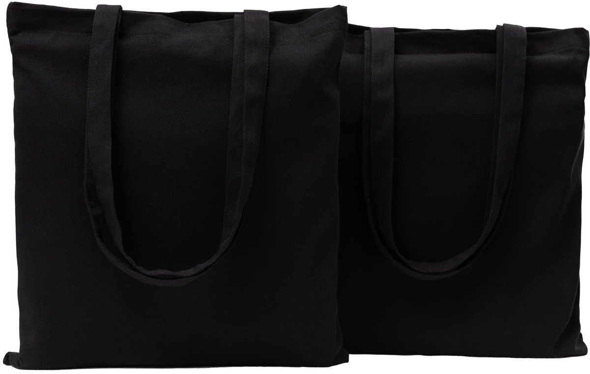 Dailygoods- Tote Bags 220 gr - 38 x 42 cm - Uniseks - 2-Pack - Katoen - Duurzaam - Lichtgewicht - Canvas Tassen