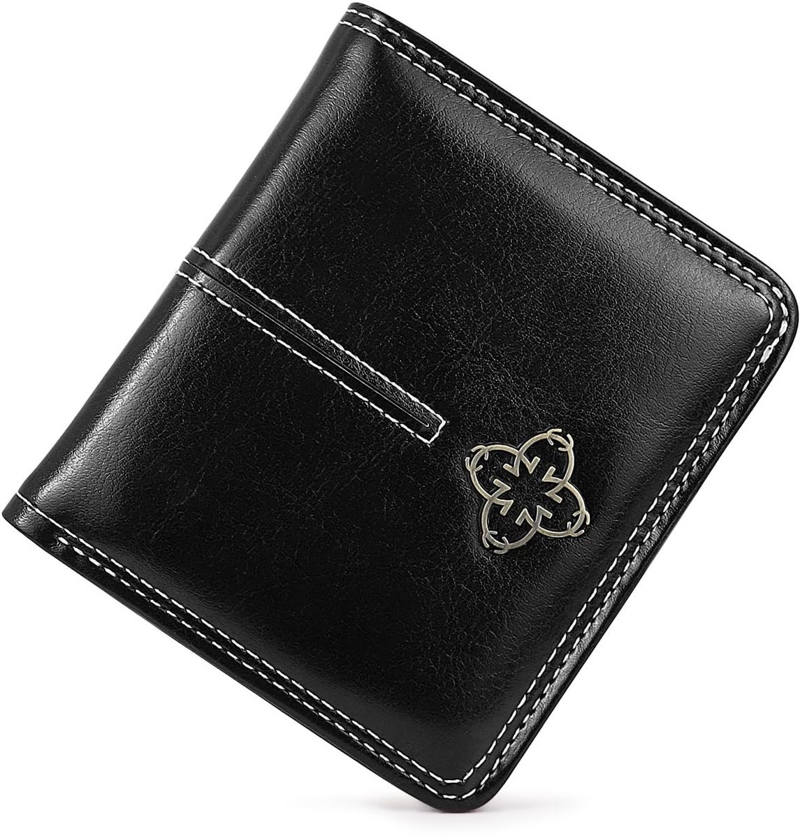 Dailygoods - Zachte PU-Lederen Portemonnee voor Dames - Bifold Mini Geldbeugel met Bloemdesign en 6 Kaartvakken