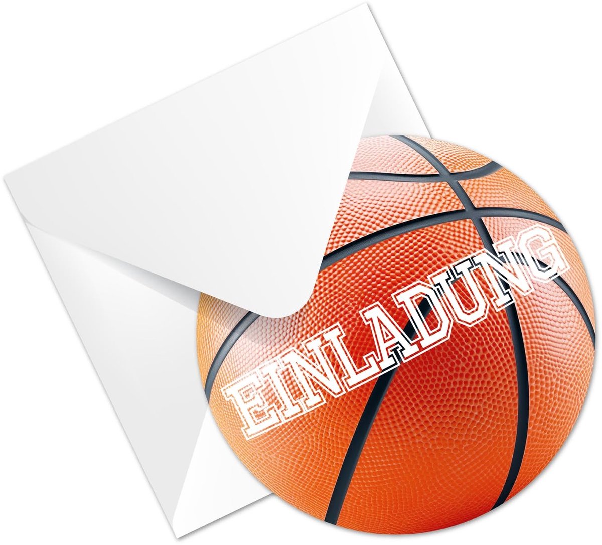 Dailygoods- Basketbaluitnodigingskaarten 12 stuks - Extra stabiel - Grappige uitnodiging - Voor jongens/meisjes - 15 cm diameter - Snelle invulvelden - Verjaardagsuitnodigingen