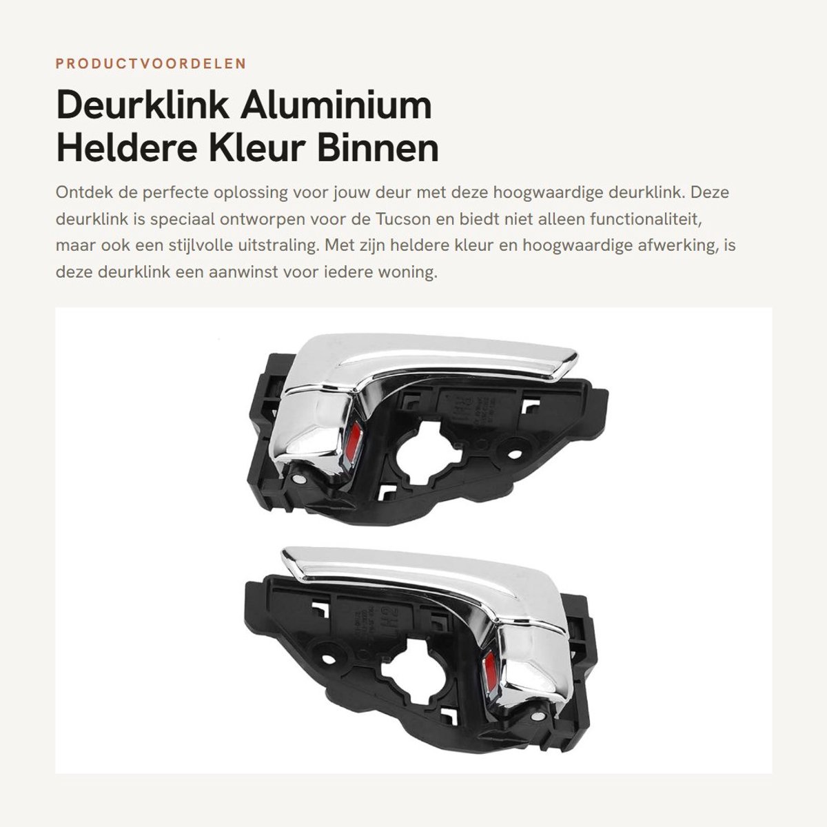 Dailygoods- Deurklink Galvaniseren - Deurklink Zwart - Deurklink met Schild - Deurklink Vergrendeling - Deurklink Bescherming - Geschikt voor Tucson - Deurklinkset