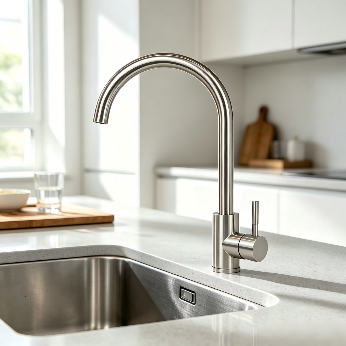 NETTLIFE Keukenkraan - Hoge uitloop - RVS - 360° draaibereik - koud en warm water keukenkraan - voor gootsteen tuin - chroom