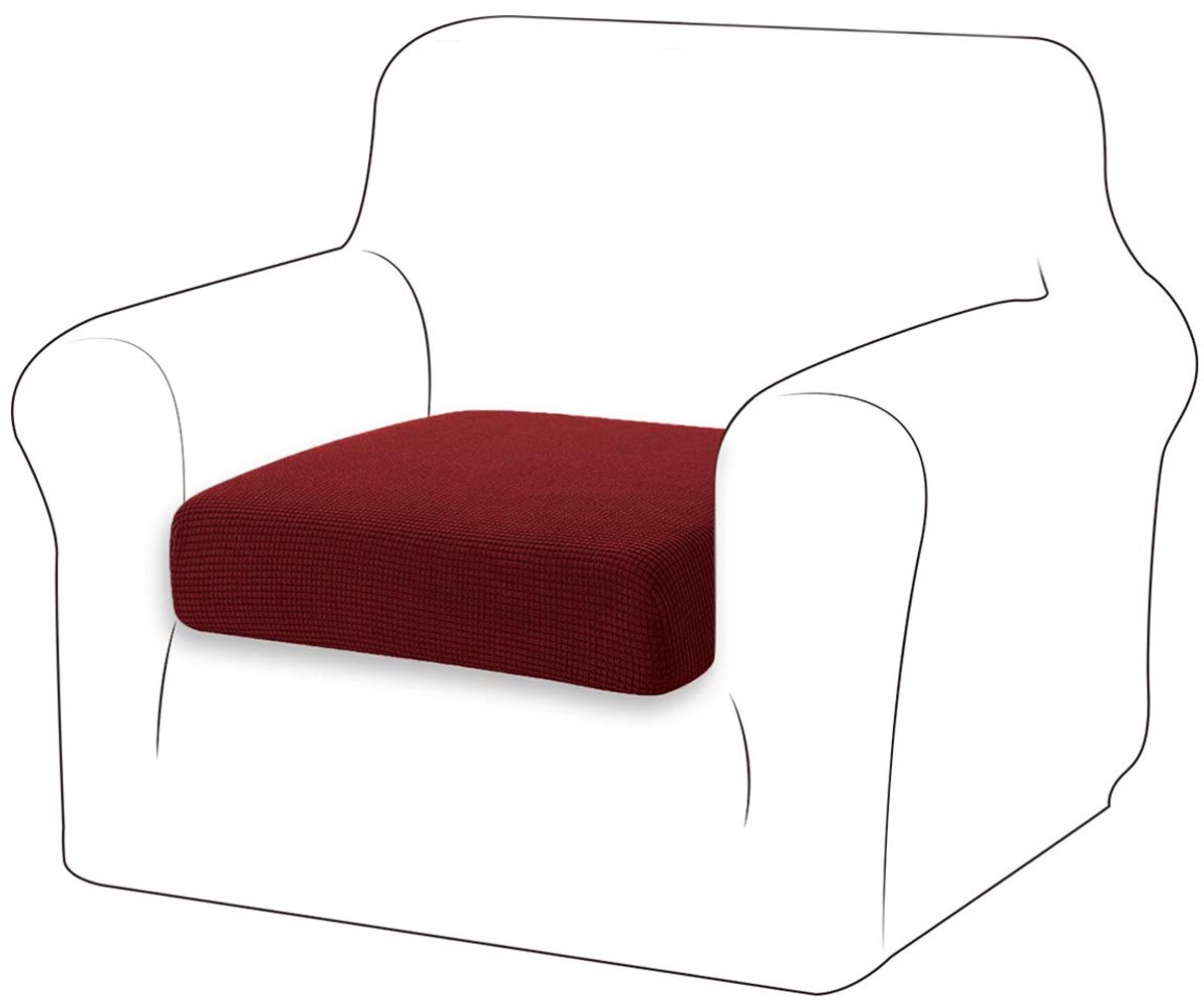 Sofa Zitkussen hoezen, High Stretch Kussen Hoes Sofa Kussenhoezen Meubelbeschermer bankhoes Beschermen bank 1-Zits kussenhoezen voor stoel (Bordeaux Rood)