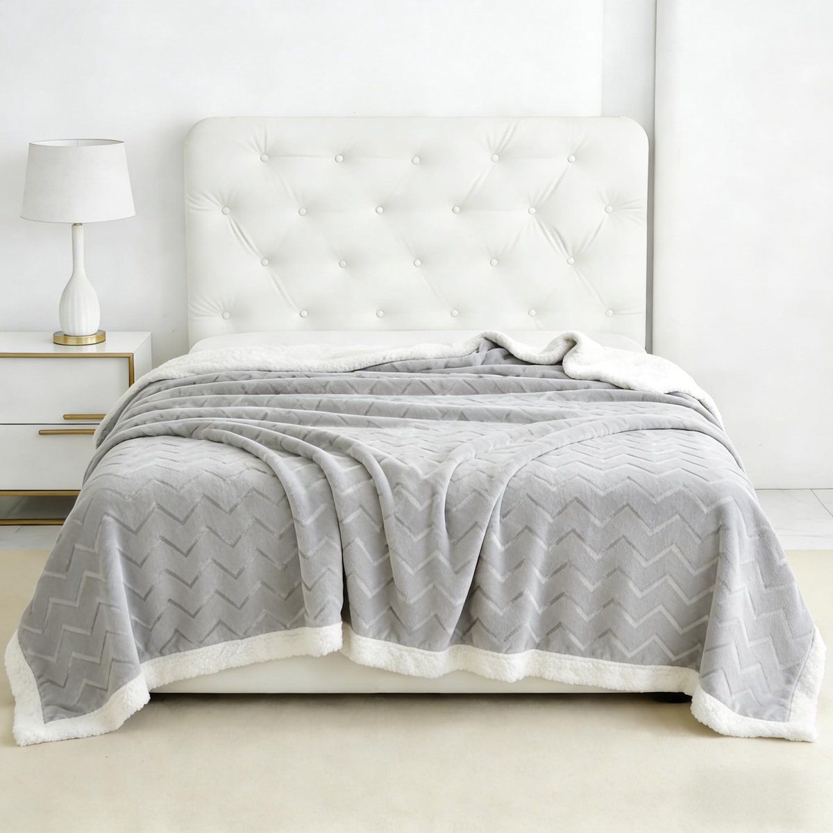 pluizige fleece deken, super zachte plaid voor bed, gezellige warme deken, tweepersoons voor bank, fauteuil, 150 x 200 cm, grijs