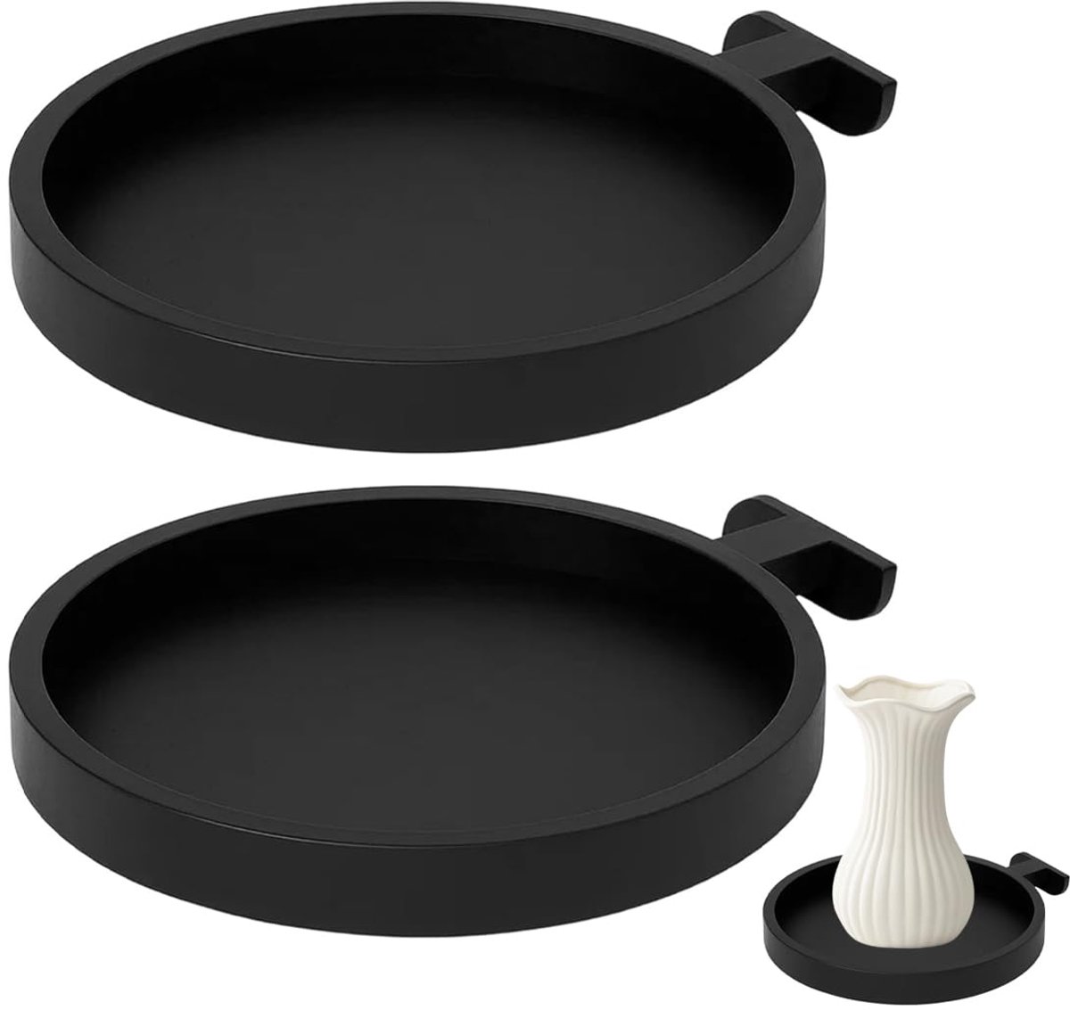 2 stuks rek voor akoestische panelen, plantenhouder, plantenhouder voor akoestische panelen, wandpanelen, accessoires met haken, akoestische panelen, garderobe en rek voor planten/bloemen