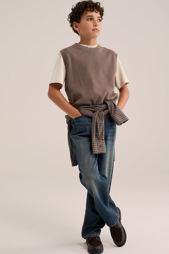 WE Fashion Jongens gilet met embleem