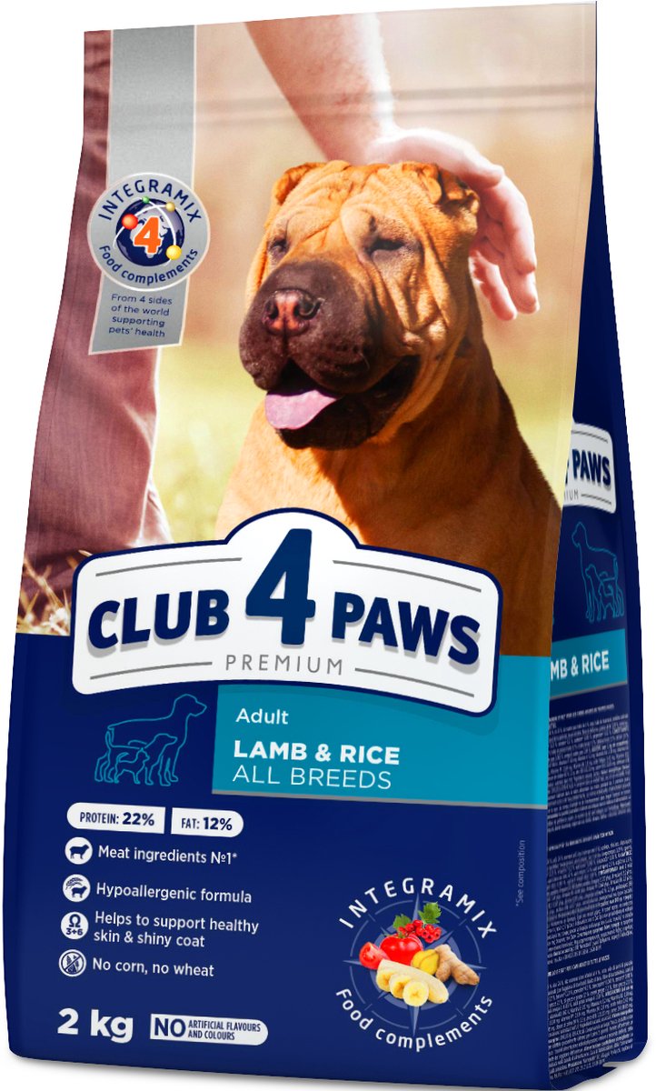 Club 4 Paws Club 4 Paws premium droogvoer met lam en rijst - adult dogs all breeds - 2 kg