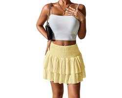 Currero Broekrok Dames - Skort - Skirts - Skirt - Rok - Midi - Korte Broek - Culotte - Wandelrok - Rokje - Legging - Geel XXL