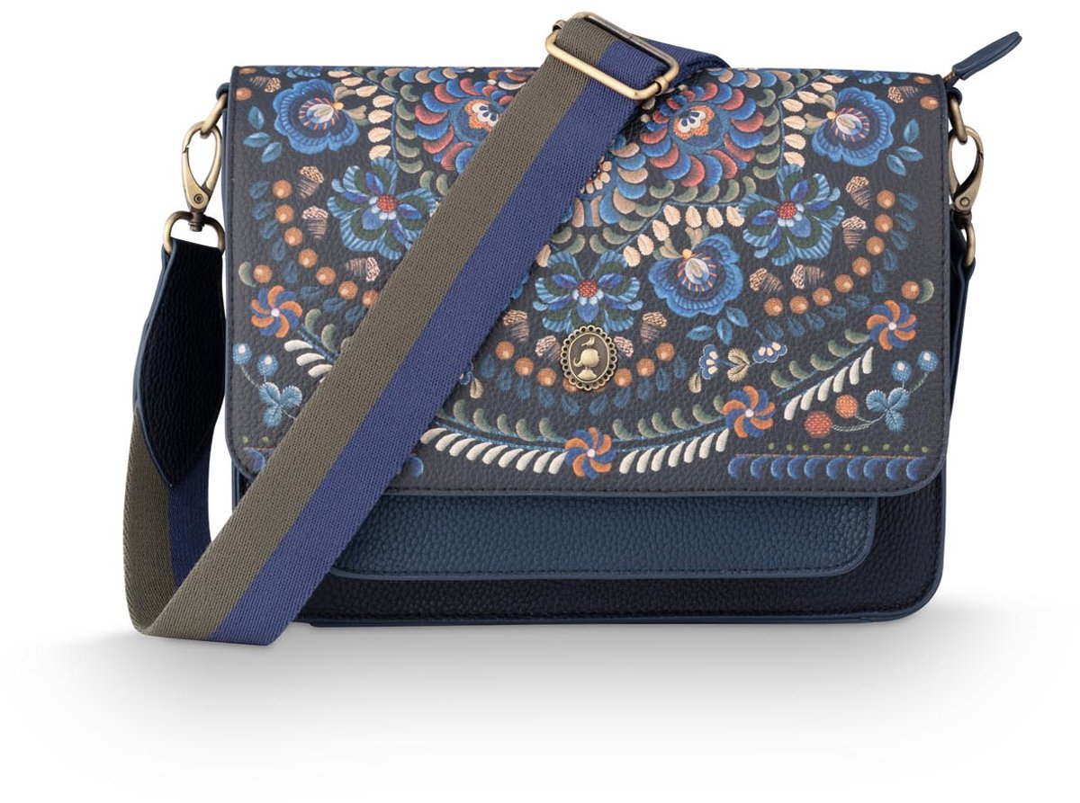 Pip Studio - Crossbody Tas - Fenna Medium II Ricamo - Donkerblauw - 25x7x20cm