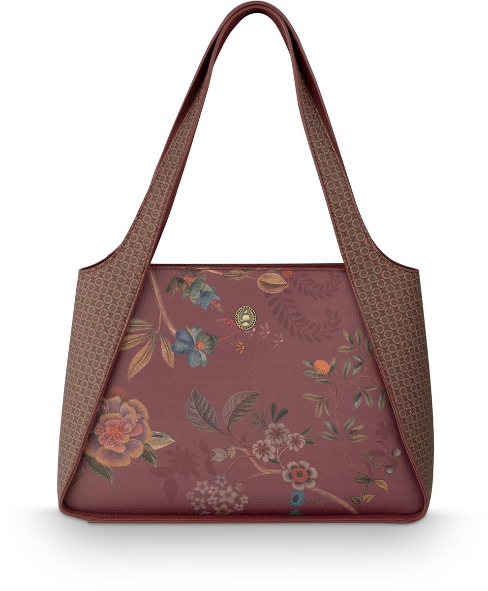 Pip Studio - Schoudertas - Filou Medium Bodhi Flower - Rood - 34x13x23cm