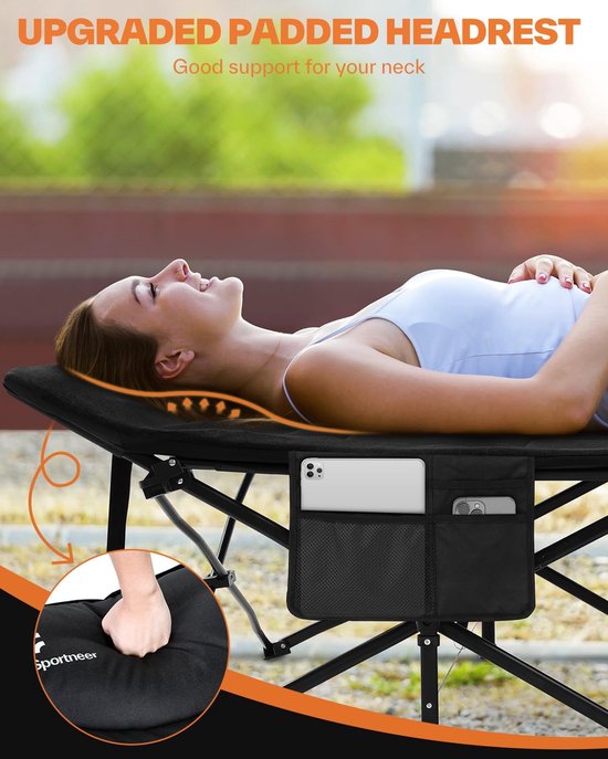 Campingbed Opvouwbaar - Inclusief Matras en Hoofdkussen - Direct Klaar voor Gebruik - Draagvermogen tot 204 kg - 200 x 79 cm — afbeelding 2