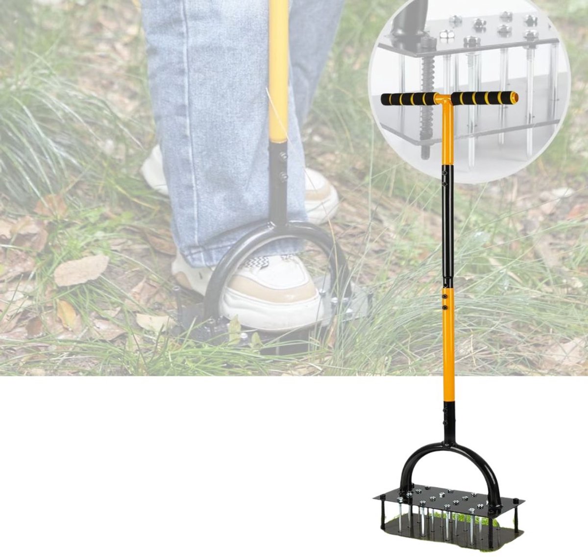 CRLYN® Prikrol - Gazonbeluchter - Gras Beluchten - Gazon Beluchter - Geel en Zwart