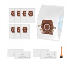 11 stuks - Erbij betrekken8 stofzakken - 2 sets filterkatoen en een borstel - compatibel met Miele Hoover Pure CO-stofzuigerzakken voor Guard M1 S8380 Flex Parquet Silence Performance Cat & Dog-serie