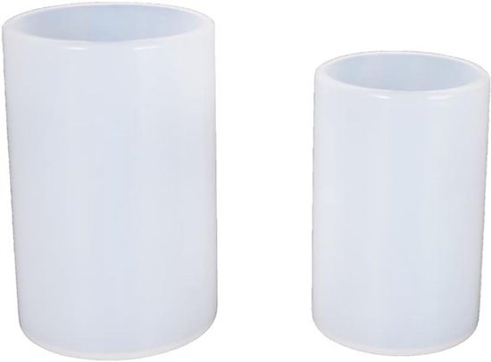 2 stuks pilaarkaarsvorm, cilinder siliconen kaarsvorm - DIY hars gietvorm voor het maken van wasmallen, zeep, bloemexemplaar — afbeelding 2
