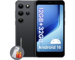 Blackview WAVE 2C Smartphone - 4G AI - DUAL SIM - 12GB RAM - 32GB ROM - Octa Core - Android 16 GO Telefoon - 5 inch - GPS - Zwart
