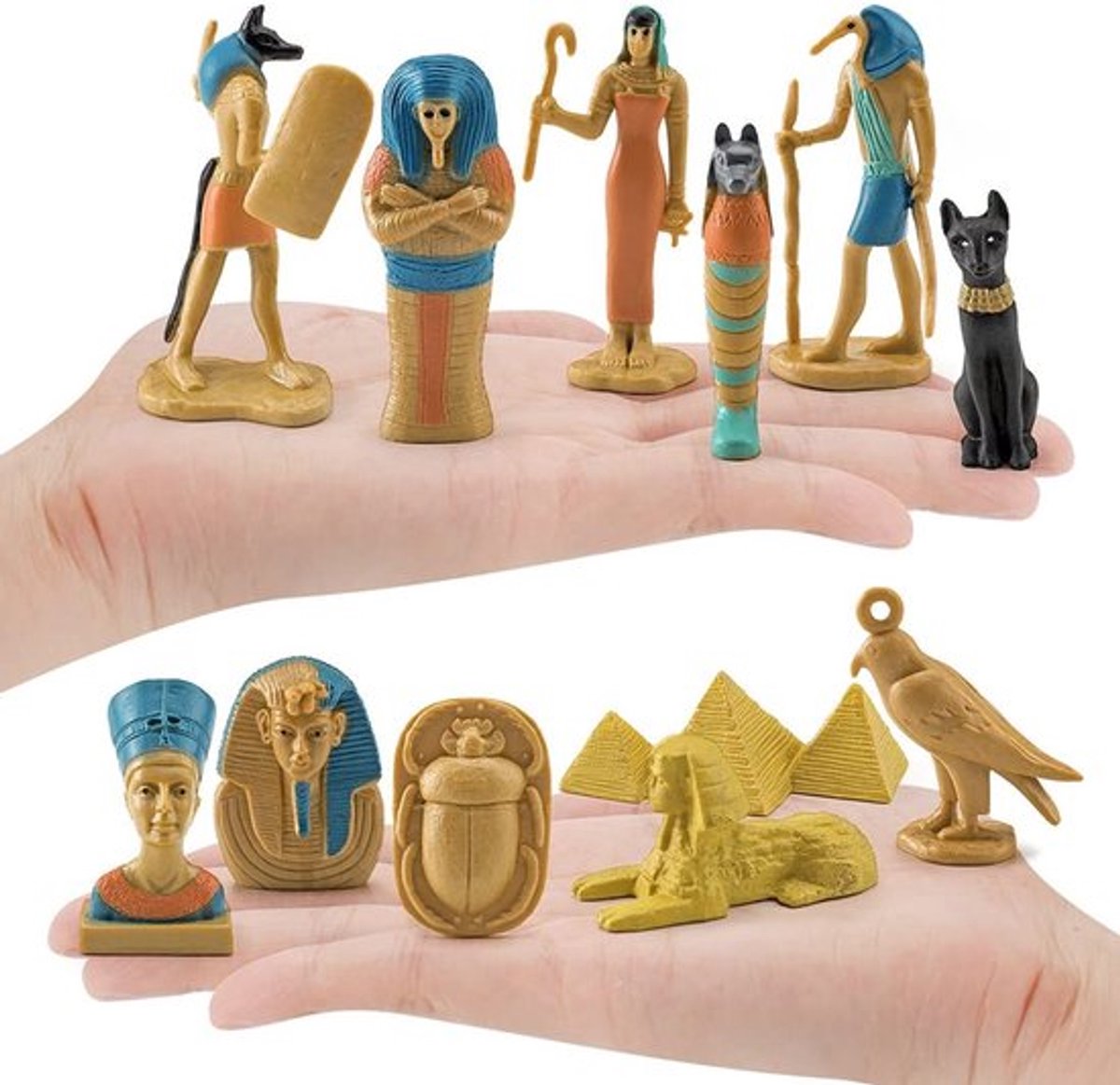 Golden crown - Antieke Egyptische god 12 stuks beeldje - Miniatuur