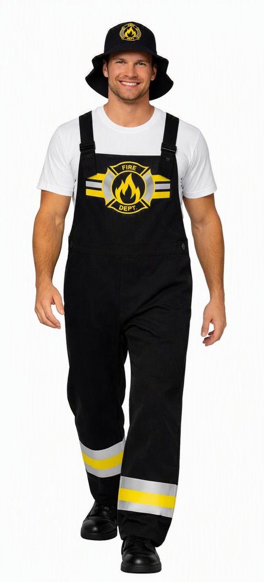 Brandweermankostuum Heren Carnaval Maat XL