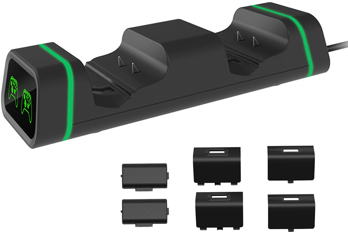 YONO Controller Oplader geschikt voor Xbox Series X / S / One - Oplaadstation met 2 Accupacks - Dual Charging Dock - Inclusief Batterijklepjes – foto 5
