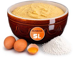 KADAX Kleikom, klaprozenkom van keramiek met groeven, vaatwasmachinebestendige mengkom, keramische slakom voor specerijen, meel, broodbeleg, deegkom (5 liter) ..