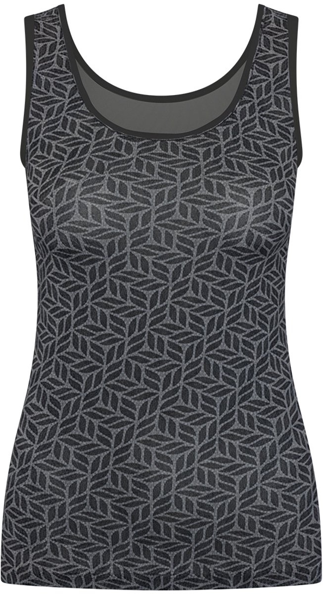 RJ Pure Fashion Dames Hemd Grey Black Leaves XL