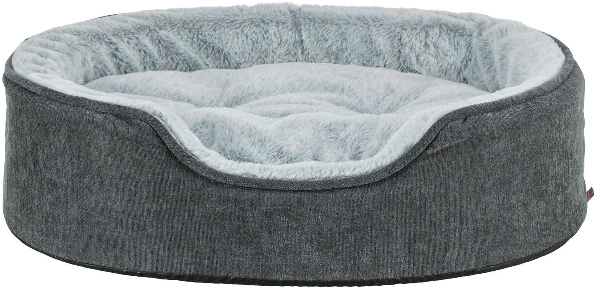 Hondenbed Vital Lino Soft, ovaal, orthopedisch hondenkussen in grijs/lichtgrijs, 60 x 45 cm, gezellige hondenmand met visco-elastisch schuim voor geheugeneffect - 374060