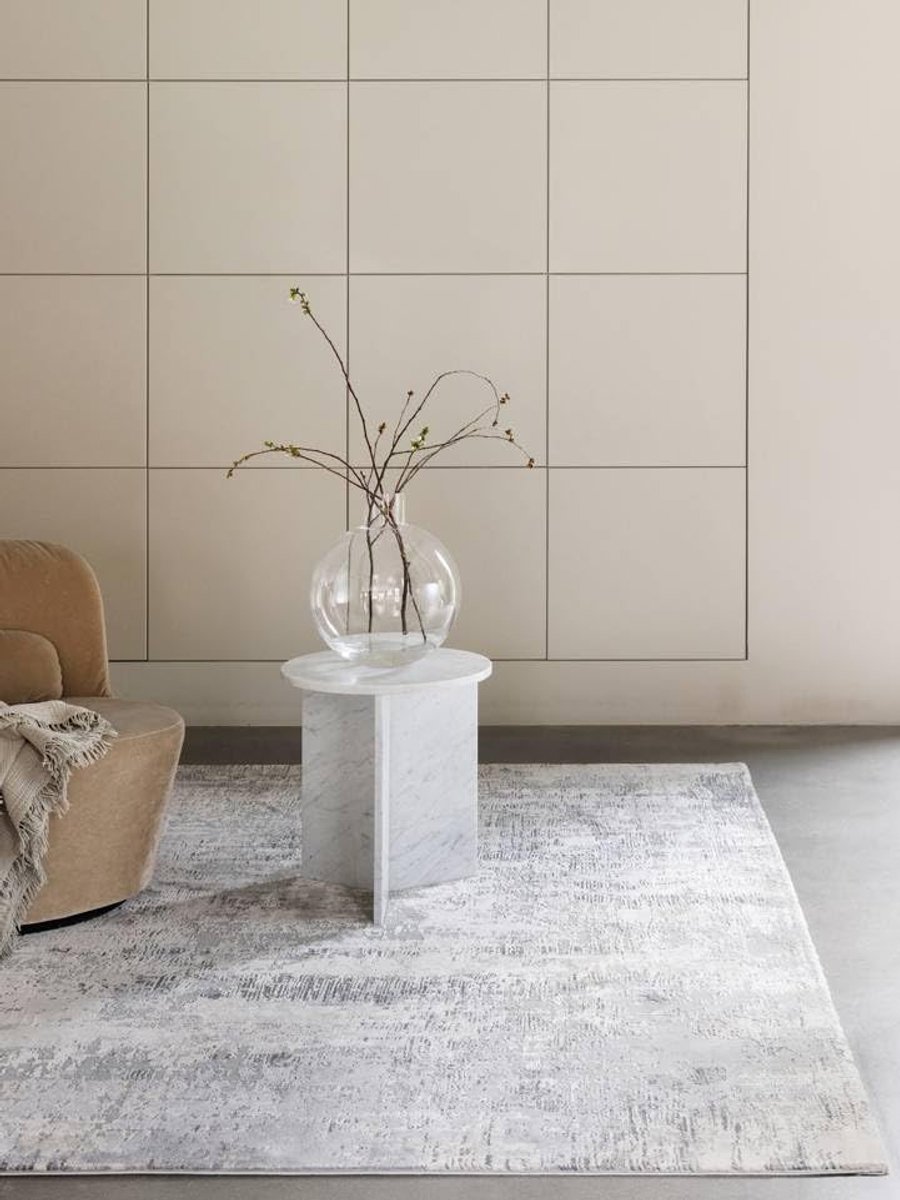 Ritz, Vloerkleed, Vintage, 160 x 230 cm, Rechthoekig, Middelpolig, Woonkamer, Eetkamer, Slaapkamer, Keuken, Alleen chemisch reinigen, oeko_tex_100, Licht Grijs