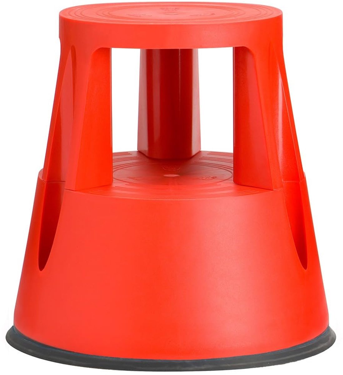 Stabiel opstapje - olifantenvoet - kunststof - 41 cm hoog - 150 kg draagvermogen (rood)