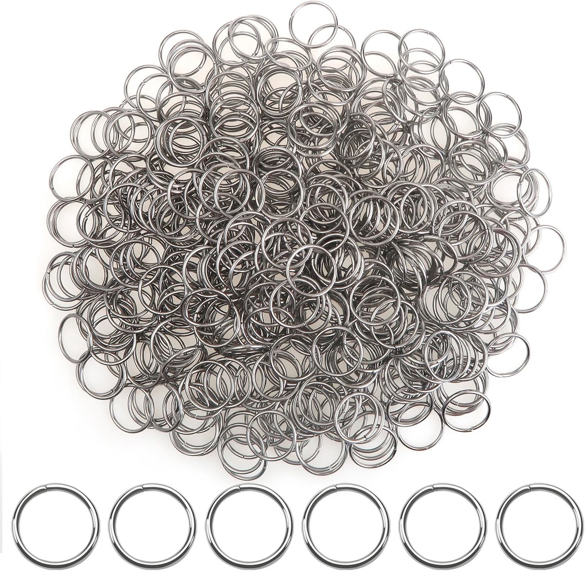 Springringen Zilverkleurig 12 mm Open Springringen Roestvrij Staal Sieradenconnector Ketting Links voor Kettingarmband doe-het-zelf Sieraden Maken