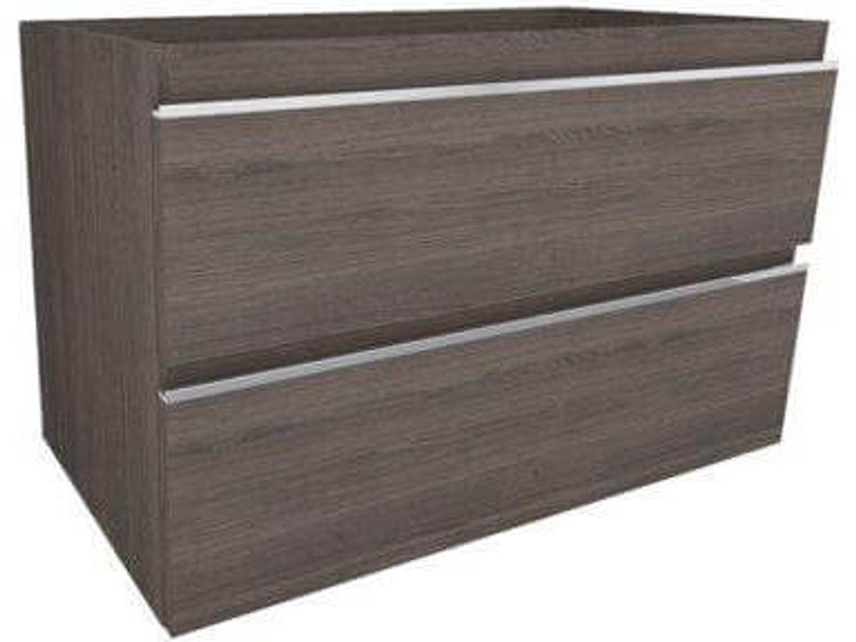 Sigid Badkamermeubelset Wiesbaden 80x46x58 cm gefineerde houtnerf grijs (1 kraangat, 2 lades)