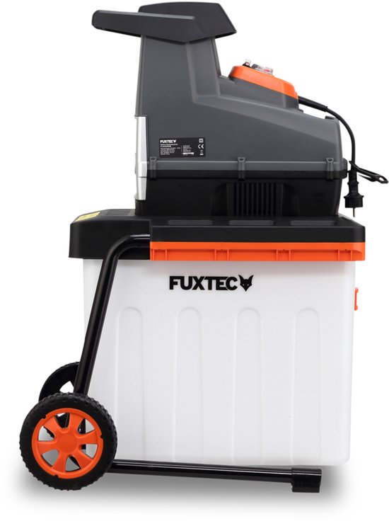 FUXTEC elektrische tuinversnipperaar FX-EGH2800B, rolversnipperaar 2800W met omkeerrotatie, geluidsarm 91,7dB(A), 44mm snijdikte, 60L opvangbak, overbelastingsbeveiliging en veiligheidsuitschakeling van FUXTEC — afbeelding 2