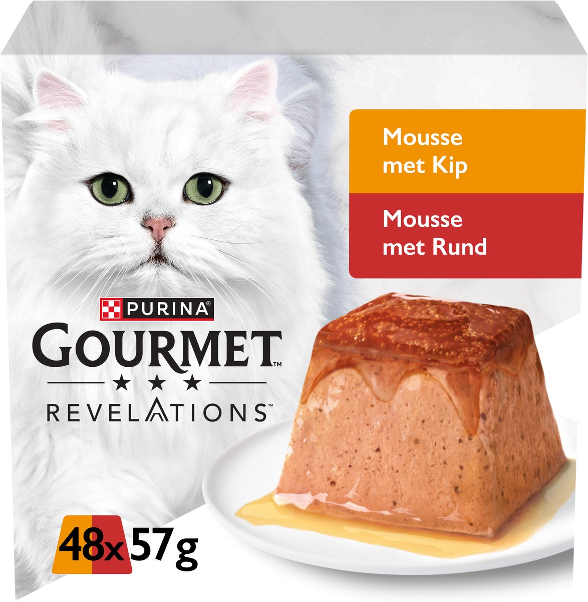 Gourmet Gourmet Revelations Mousse - Kattenvoer Natvoer - Kip & Rund - 48 x 57 g