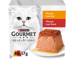 Gourmet Revelations Mousse - Kattenvoer Natvoer - Kip & Rund - 48 x 57 g