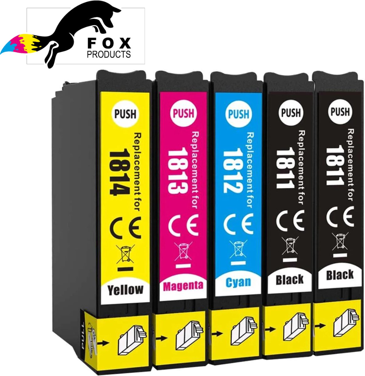 FoxProducts® 18XL T18 18 XL - 5 stuks cartridge - geschikt voor Epson - XP-202 XP-205 XP-212 XP-215 XP -222 XP-225 XP-30 XP-302 XP-305 XP-312 XP-313 XP-315 XP-322 XP-325 XP-33 XP-402 XP-405 XP-412 XP-413 XP-415 XP-420