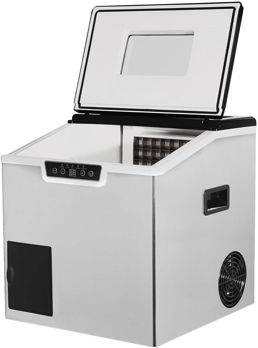 IJsblokjesmachine - IJsmachine ijsbreker - Drankjes Koelen - 2-in-1 functie - 375 x 395 x 42 cm - Zwart en zilver