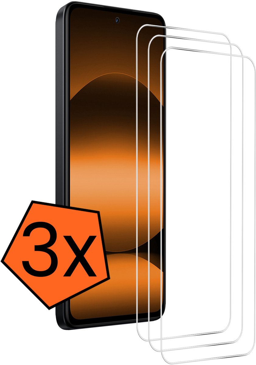 Screenprotector - 3 Stuks - Geschikt voor Xiaomi Redmi Note 14 5G - Extra Sterk - Gehard Glas - Beschermglas - Tempered Glass - Screen Protector