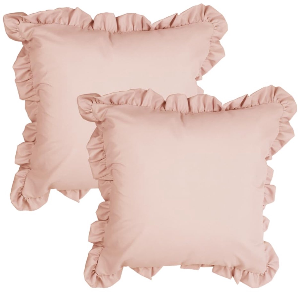 Kussenhoes met ruches en ruches, 45,7 x 45,7 cm, 2 stuks, decoratieve kussensloop voor bankdecoratie