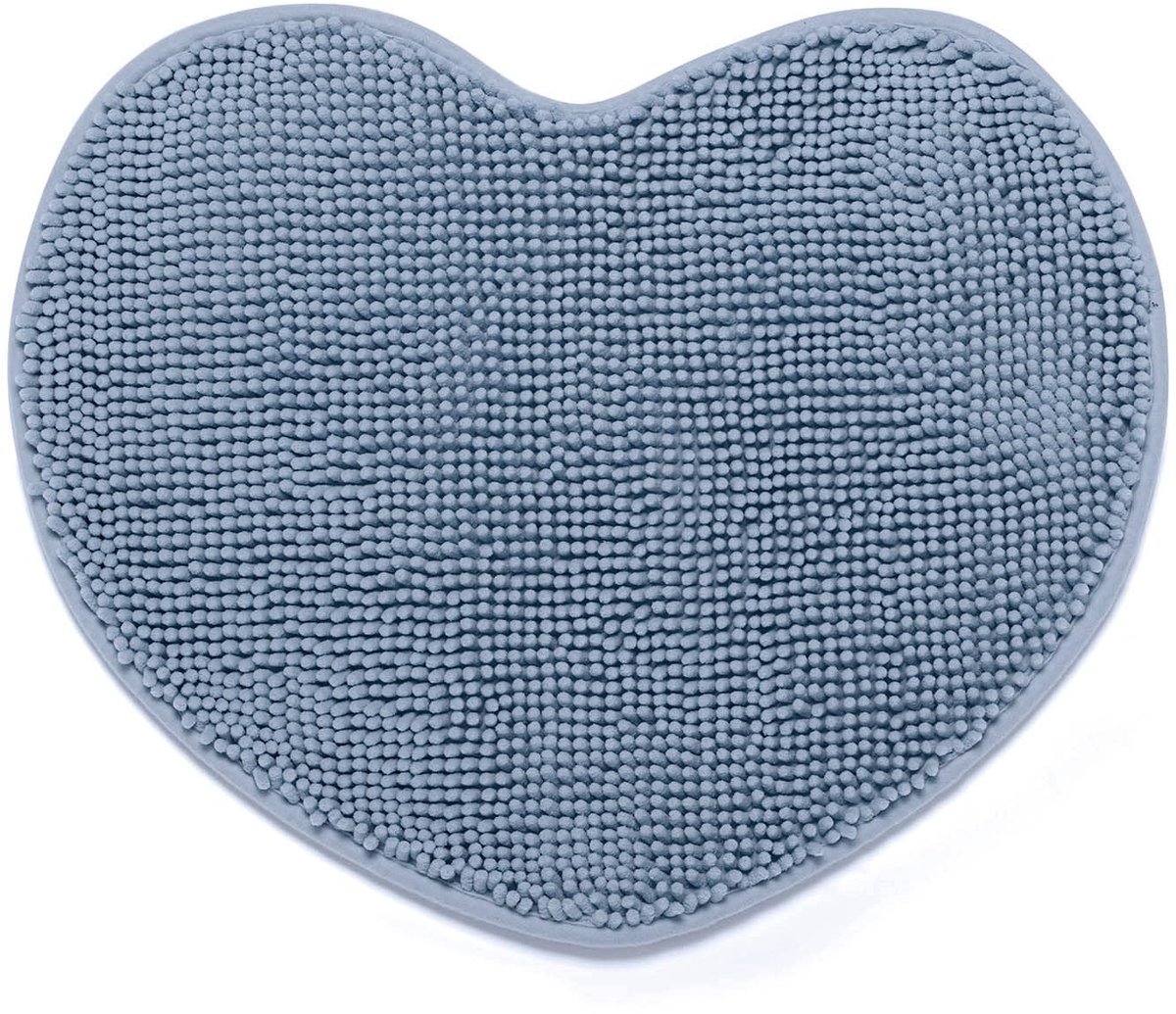Badmat van chenille microvezel in hartvorm, ideaal als tapijt voor slaapkamer, kinderkamer en keukentapijt, antislip, wasbaar, multifunctionele badmat 60 x 50 cm