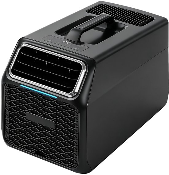 Mobiele Airco - Airconditioner Met Afvoerslang - Koelen En Ontvochtigen - Timer 0,5-24 Uur - 6000 BTU – Kamer En Kantoor – 54,3x31,5x36,3cm – Semi-Transparant