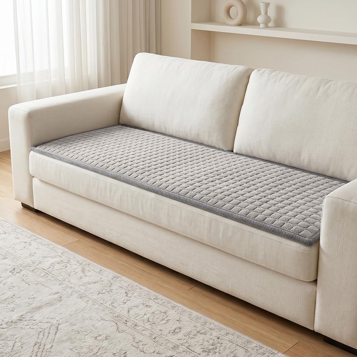 Zachte en Wasbare Antislip Bankhoes 70x180cm voor 2- en 3-zitsbanken - Lichtgrijs Kussenhoes voor Huisdieren en Woonkamer Decoratie