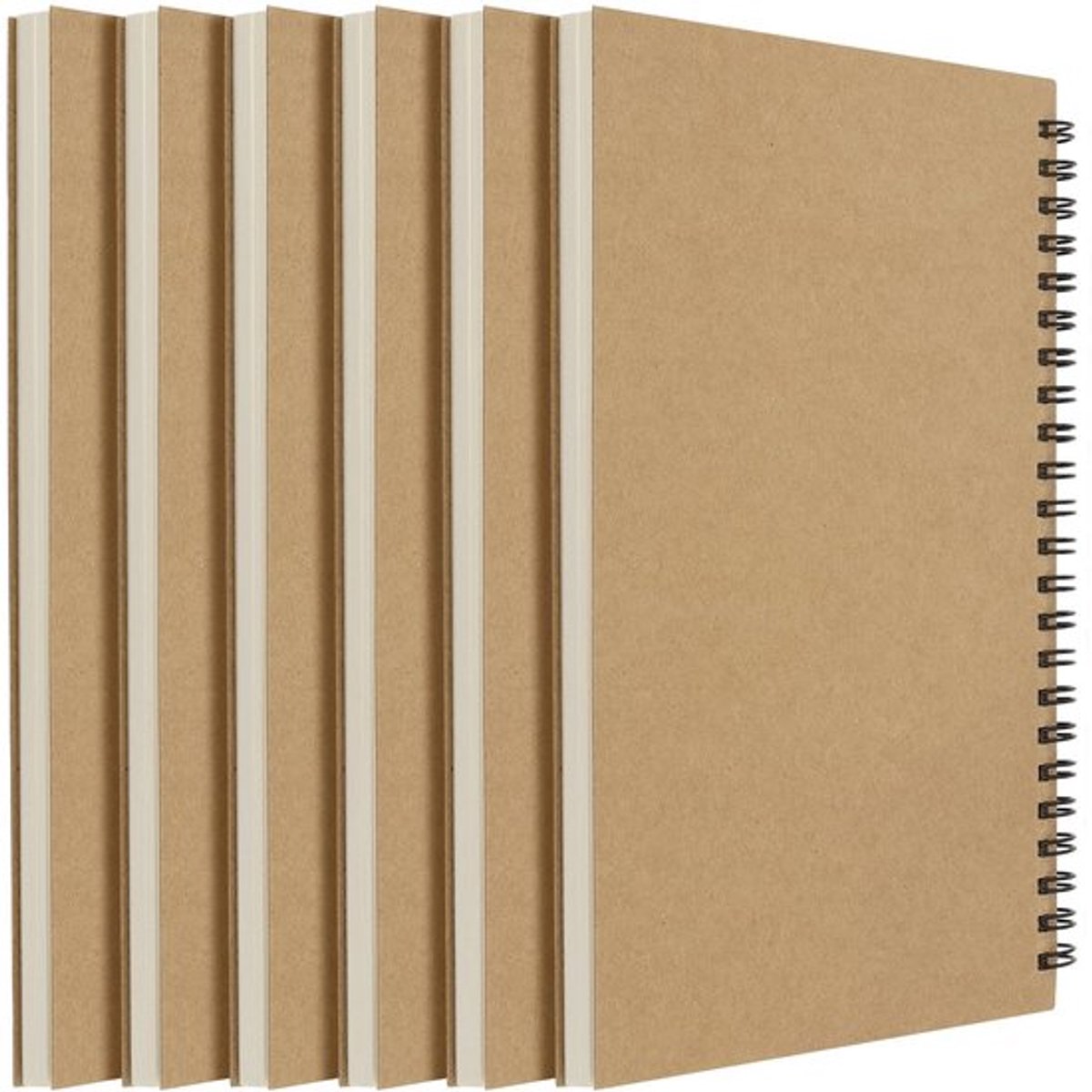 Jhubersproducts - A5 schetsboek - 6 stuks spiraalgebonden