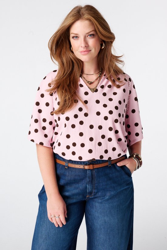 MS Mode Top Top met print en v-hals