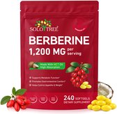 Solotree Berberine HCL 1200mg - Softgels - Met MCT-Olie Hoge Absorptie - Glutenvrij & Halal - 240 Softgels 2 Maanden Voorraad