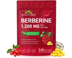 Solotree Berberine HCL 1200mg - Softgels - Met MCT-Olie Hoge Absorptie - Glutenvrij & Halal - 240 Softgels 2 Maanden Voorraad
