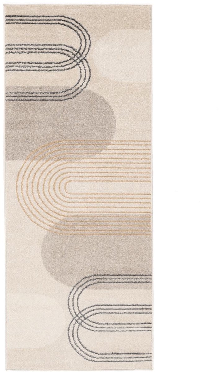 Vloerkleed, Moderne, 80 x 200 cm, Rechthoekig, Middelpolig, Woonkamer, Slaapkamer, Hal, Alleen chemisch reinigen, oeko_tex_100, Beige/Geel
