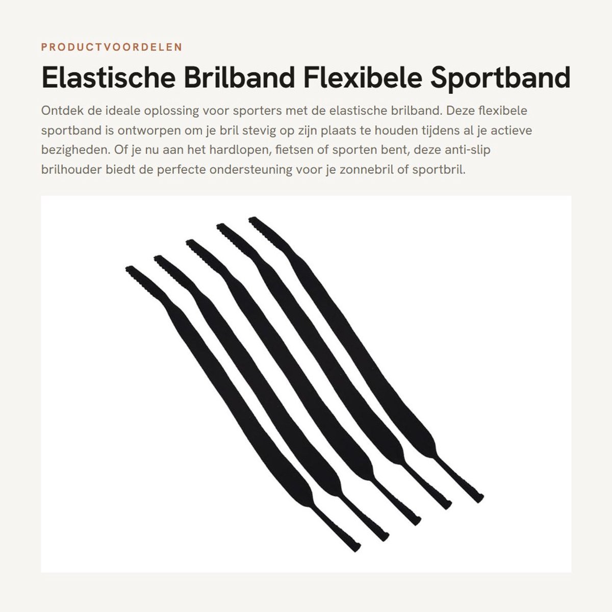 Dailygoods- Brilhouder Antislip - Verstelbare Brilhouder - Elastische Band - Sport Brilhouder - Zelfklevende Beugel - Voorkomt Val tijdens Activiteiten - Brilband