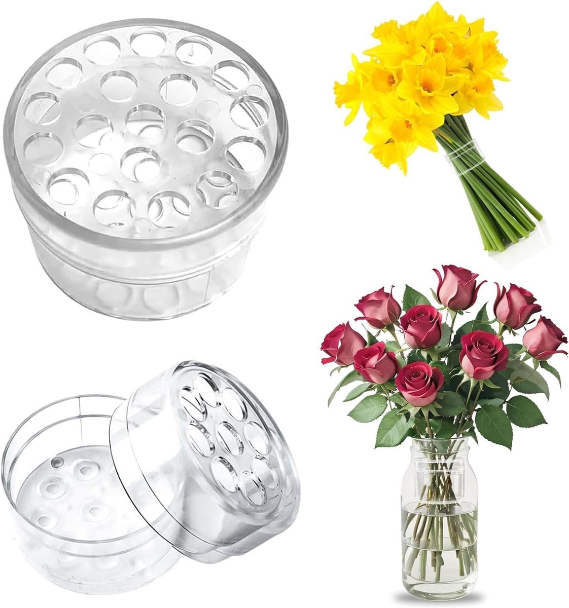 Dailygoods - 2 Stuks Transparante Spiraal Ikebana Stamhouders voor Bloemarrangementen
