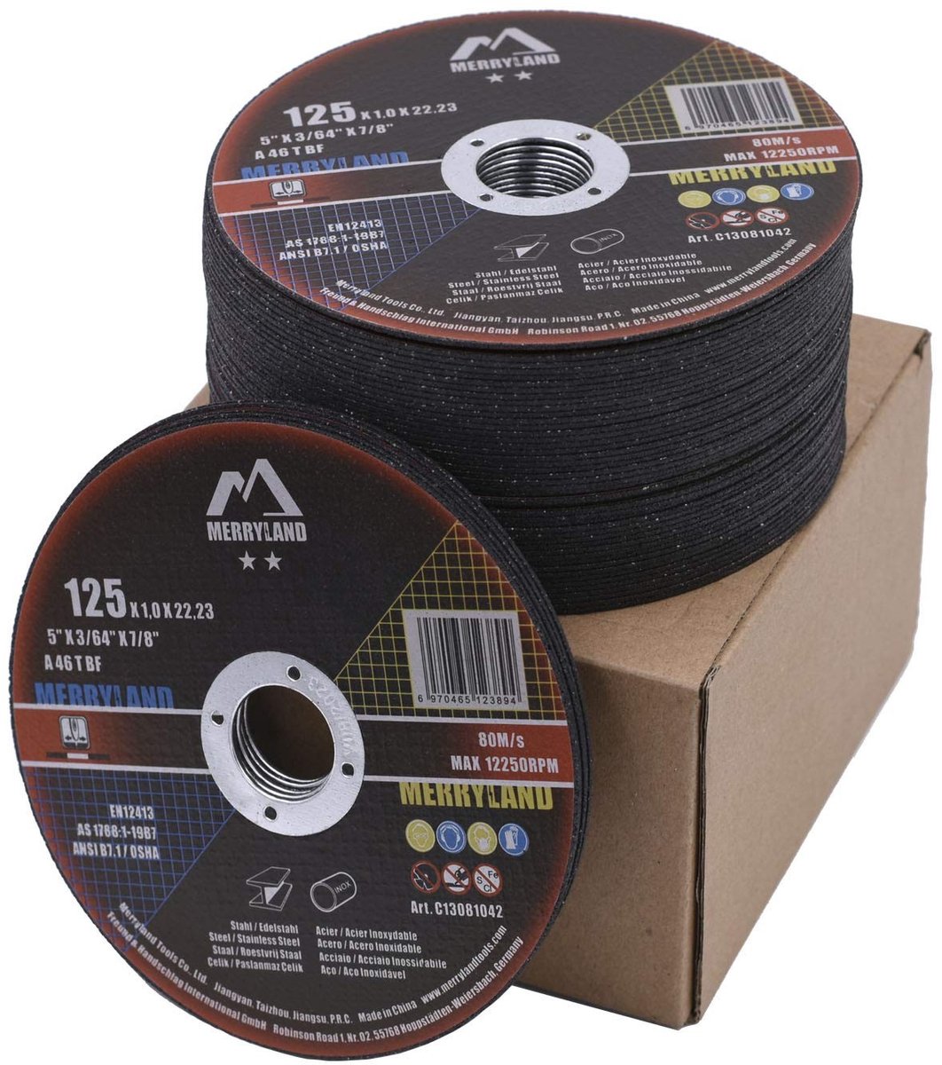 Dailygoods- Doorslijpschijf 125 mm Dunne Flexschijf - Snijschijf voor Haakse Slijper - 50 Stuks - Roestvrij Staal - Professioneel Gereedschap - Hoogwaardige Duitse Schuurkorrels