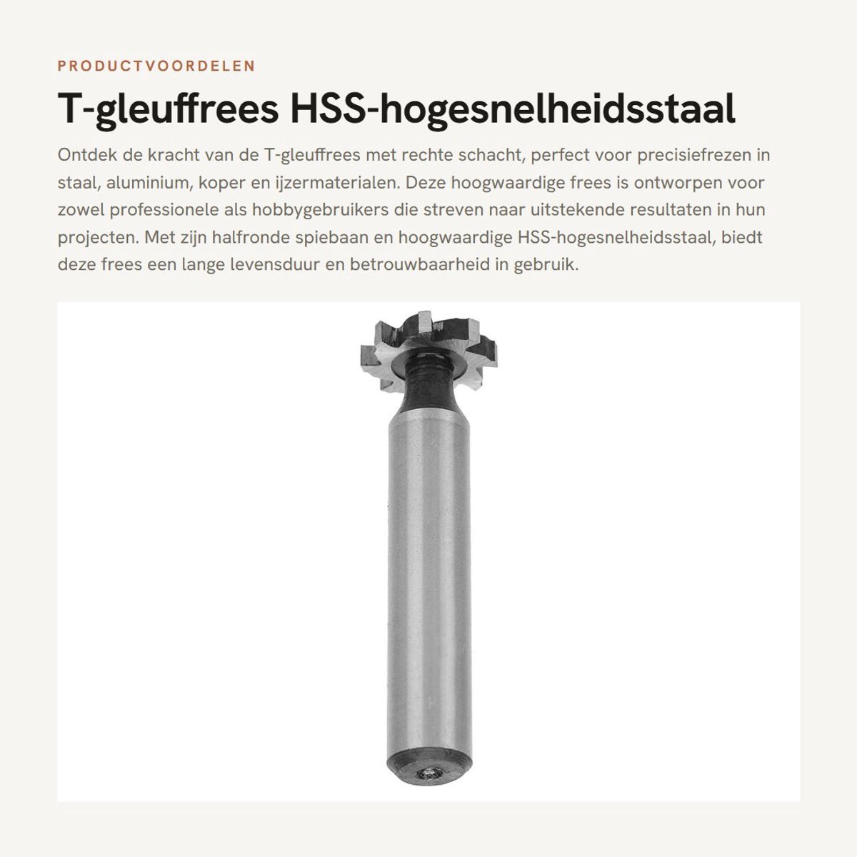 Dailygoods- T-gleuffrees HSS - halfronde spiebaan - schacht 10 mm - bladbreedte 3 mm - buitendiameter 16 mm - geschikt voor CNC-verwerking - Frees